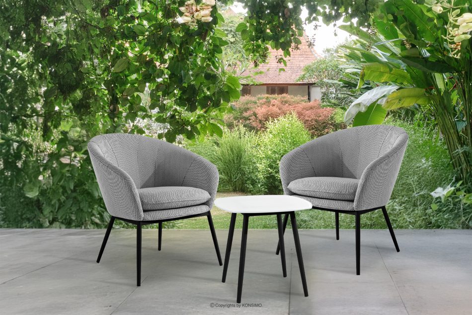 SOLIS Gartenstühle mit Tisch weiß/schwarz weiß/schwarz - Foto 1
