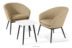 SOLIS, https://konsimo.de/kollektion/solis/ Gartenstühle mit Tisch warmbeige/schwarz warmbeige/schwarz - Foto