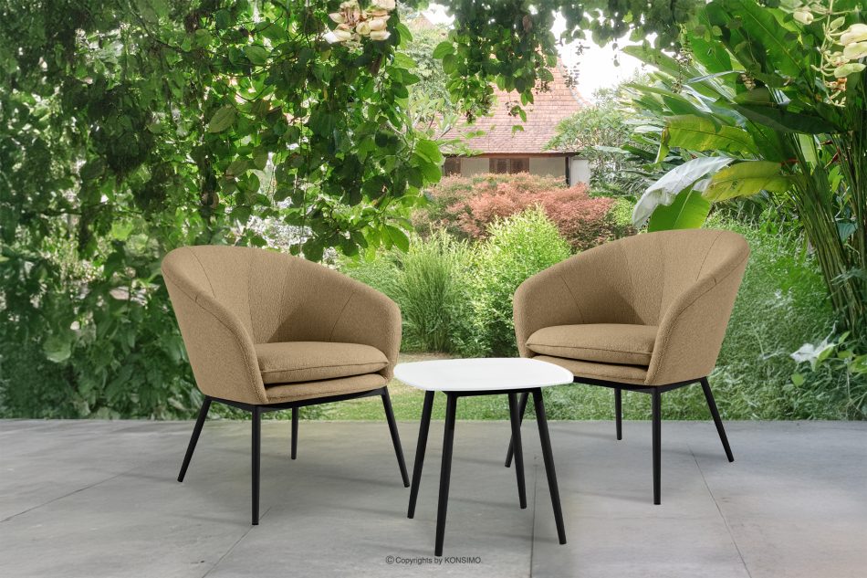 SOLIS Gartenstühle mit Tisch warmbeige/schwarz warmbeige/schwarz - Foto 1