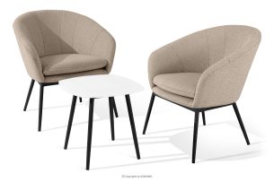 SOLIS, https://konsimo.de/kollektion/solis/ Gartenstühle mit Tisch hellbraun/schwarz hellbraun/schwarz - Foto