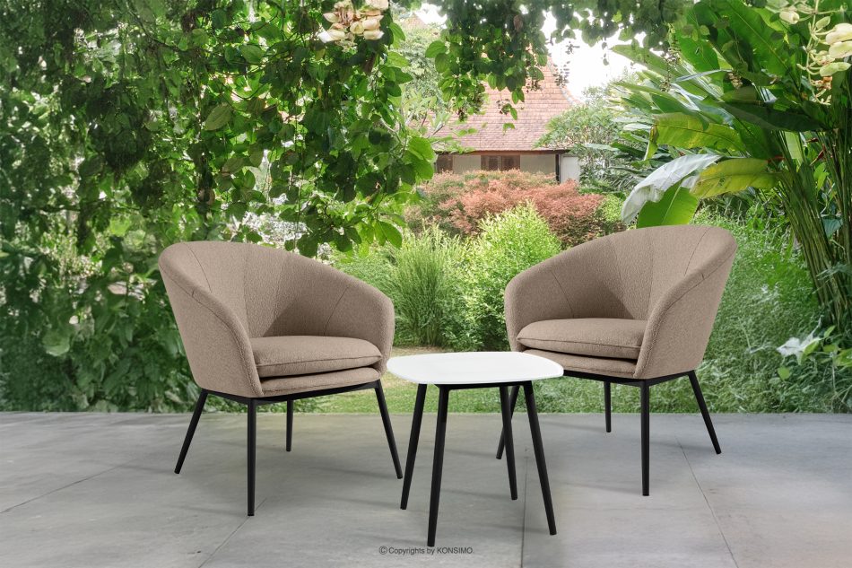 SOLIS Gartenstühle mit Tisch hellbraun/schwarz hellbraun/schwarz - Foto 1