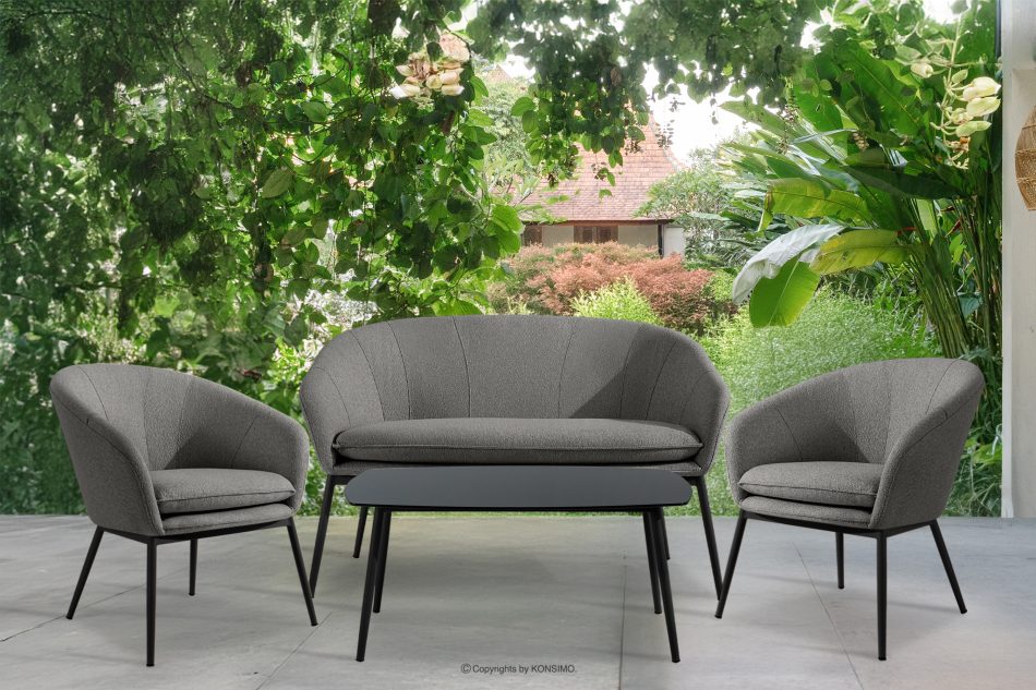 SOLIS Gartenmöbel-Set grau/schwarz grau/schwarz - Foto 1