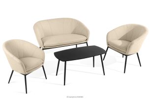 SOLIS, https://konsimo.de/kollektion/solis/ Gartenmöbelgarnitur cremefarben/schwarz cremefarben/schwarz - Foto