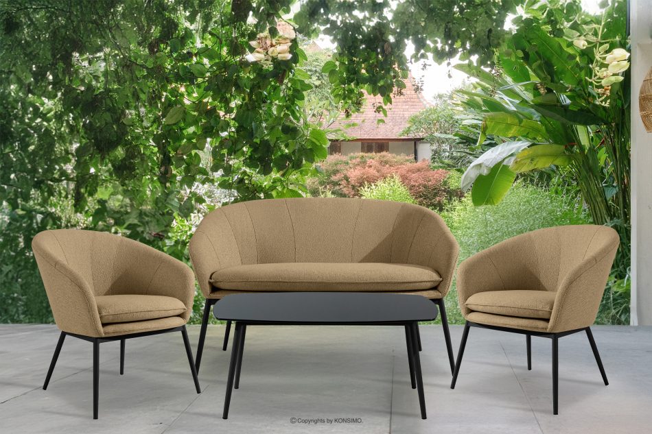 SOLIS Gartenmöbelgarnitur warmbeige/schwarz warmbeige/schwarz - Foto 1