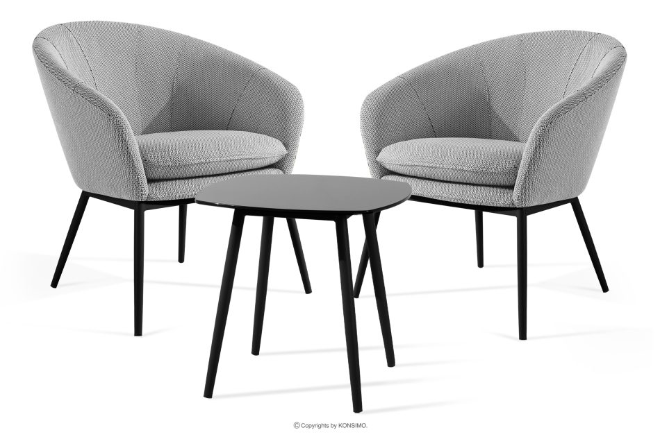 SOLIS Gartenmöbel Sessel und Tisch weiß/schwarz weiß/schwarz - Foto 0