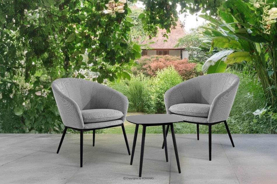 SOLIS Gartenmöbel Sessel und Tisch weiß/schwarz weiß/schwarz - Foto 1