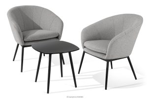 SOLIS, https://konsimo.de/kollektion/solis/ Gartenmöbel Sessel und Tisch grau/schwarz grau/schwarz - Foto
