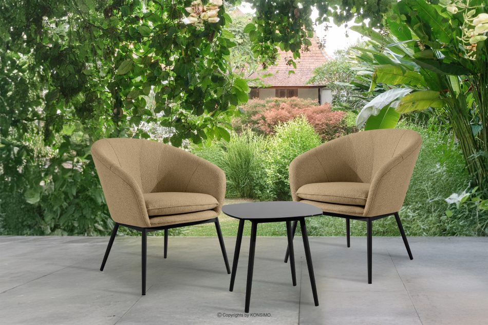 SOLIS Gartenmöbel Sessel und Tisch warmbeige/schwarz warmbeige/schwarz - Foto 1