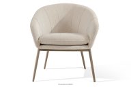 Gartensessel wasserabweisender Stoff weiß/beige