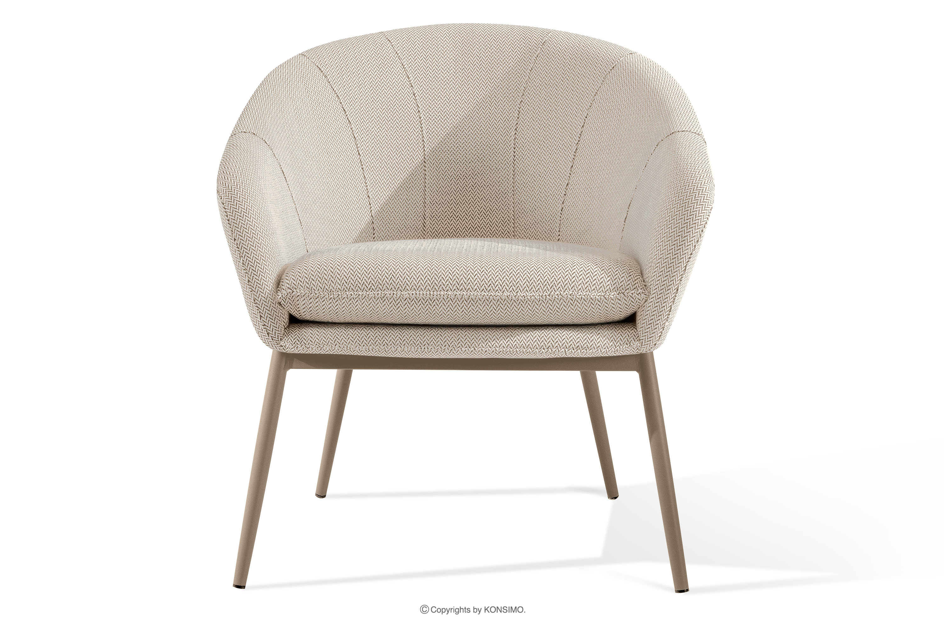 Gartensessel wasserabweisender Stoff weiß/beige SOLIS
