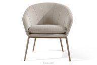Gartensessel wasserabweisender Stoff braun/weiß/beige
