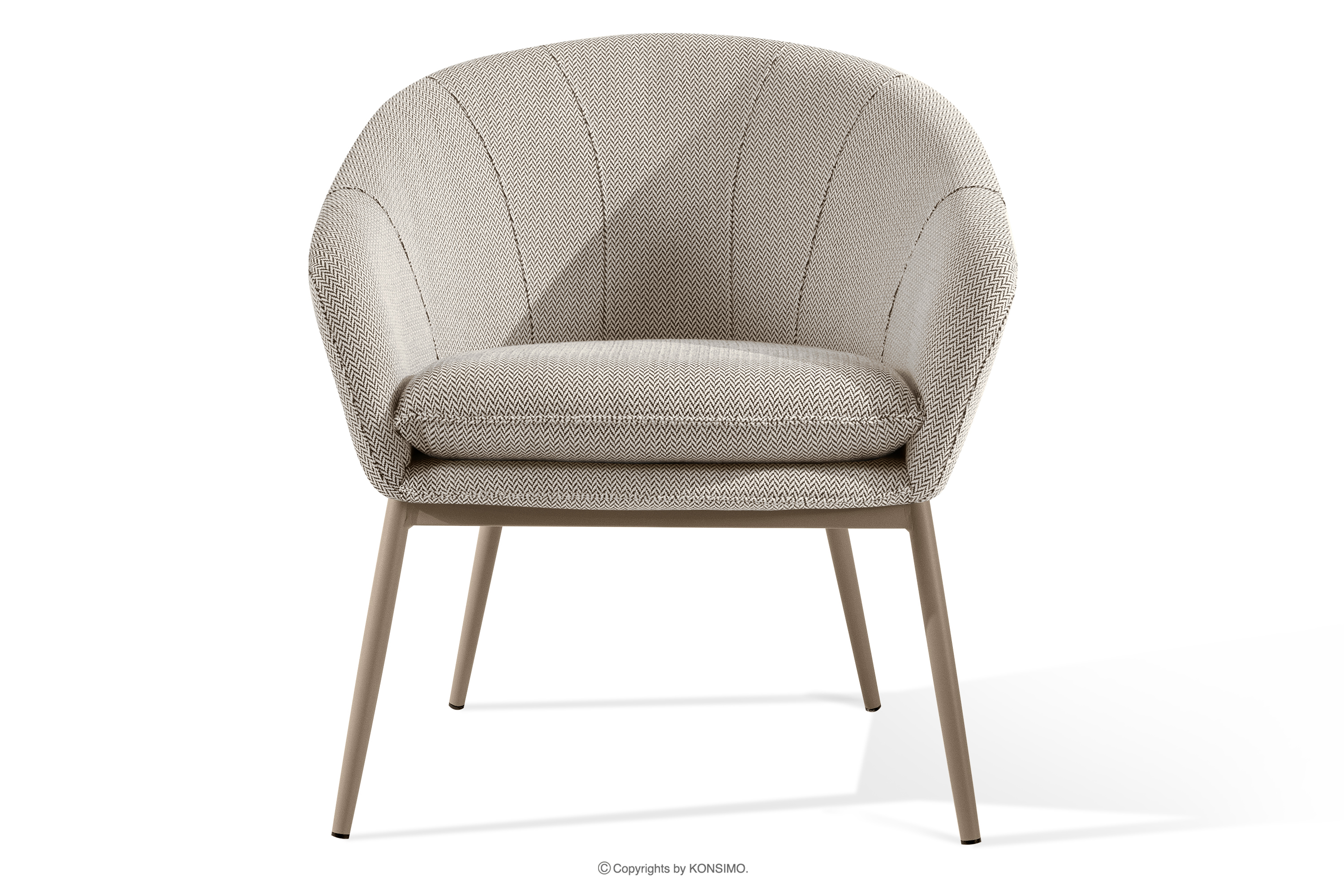 Gartensessel wasserabweisender Stoff braun/weiß/beige SOLIS