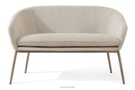Gartensofa aus wasserabweisendem Stoff weiß/beige