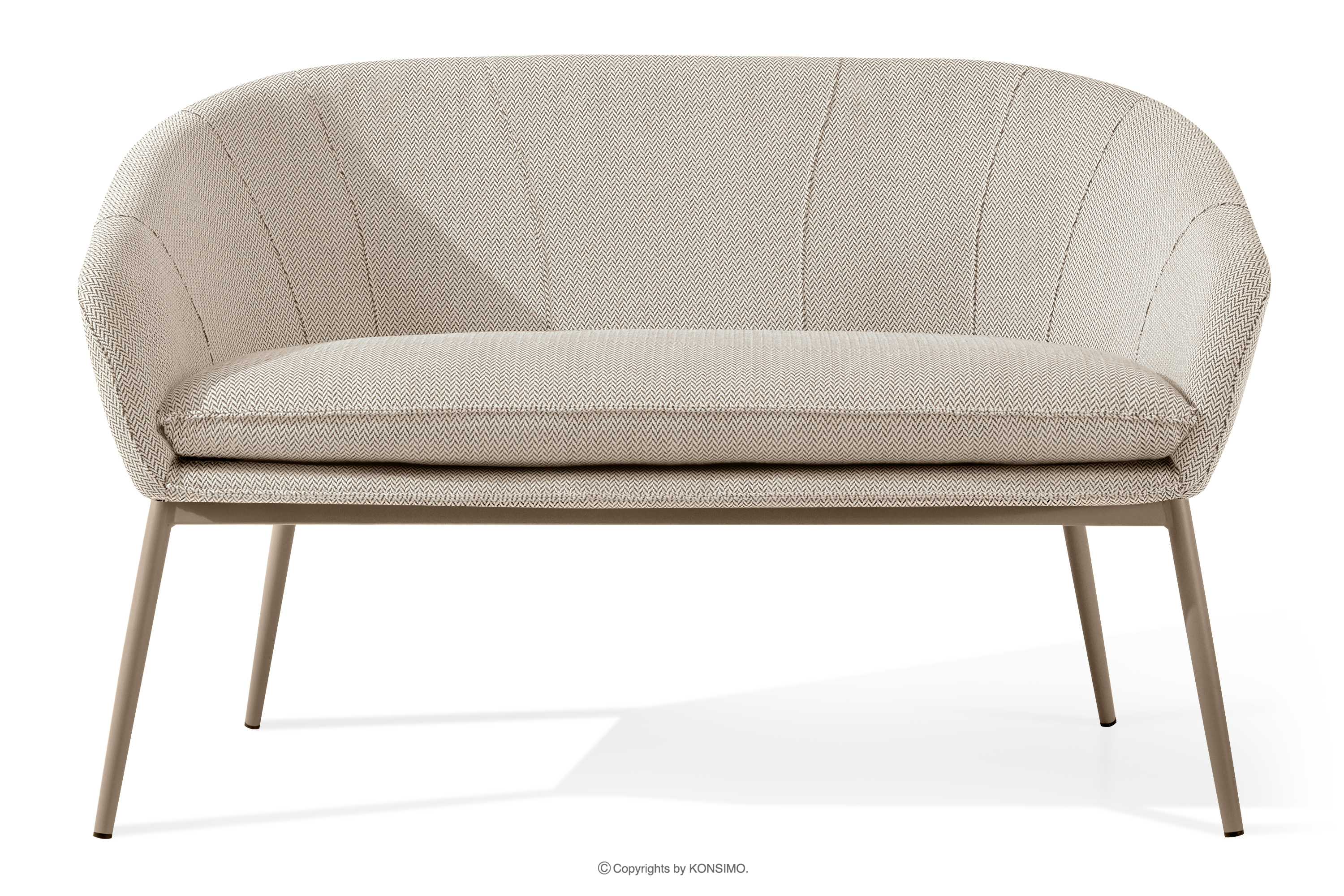 Gartensofa aus wasserabweisendem Stoff weiß/beige SOLIS