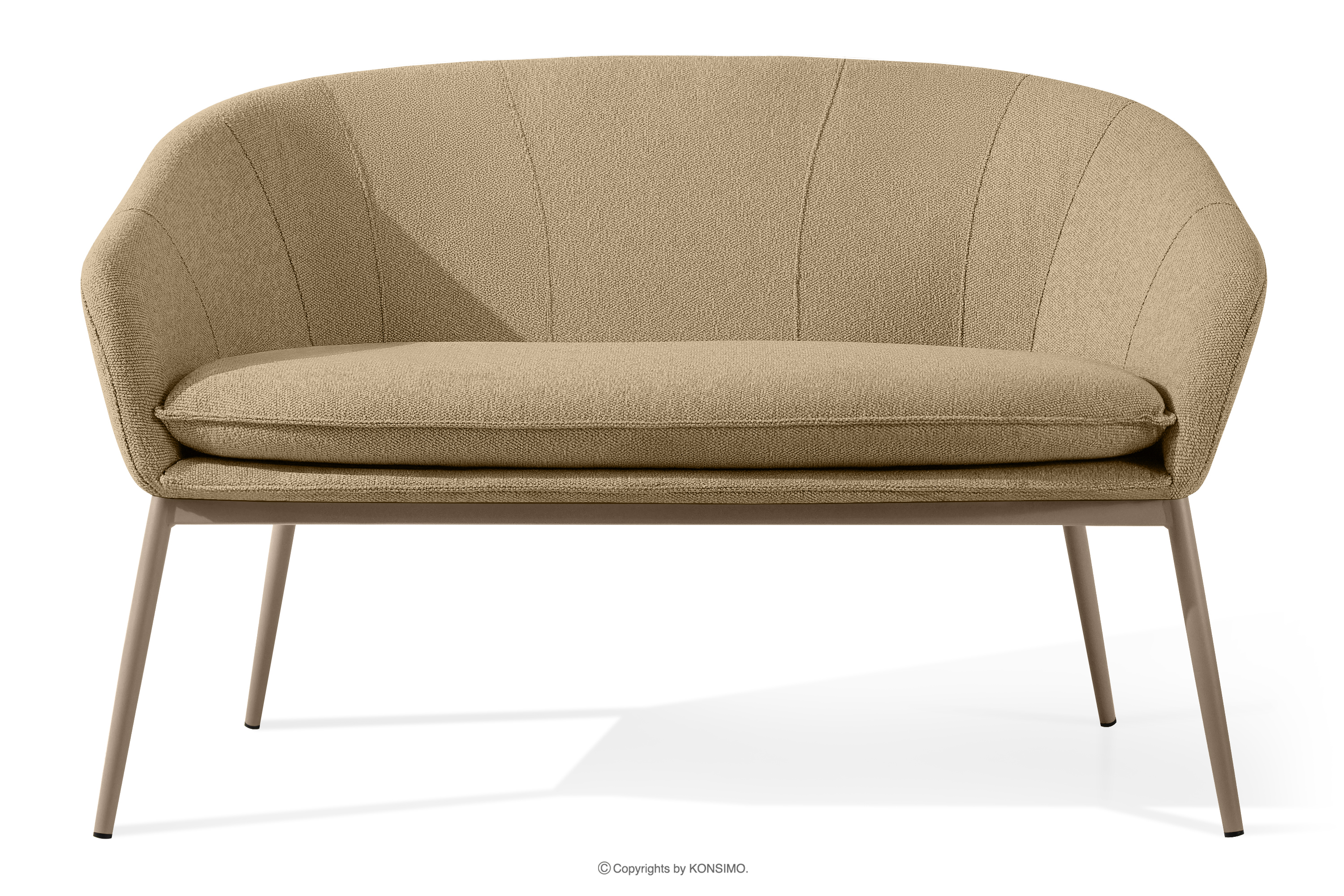 Gartensofa aus wasserabweisendem Stoff warmbeige/beige SOLIS