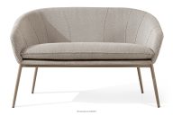 Gartensofa aus wasserabweisendem Stoff braun/weiß/beige