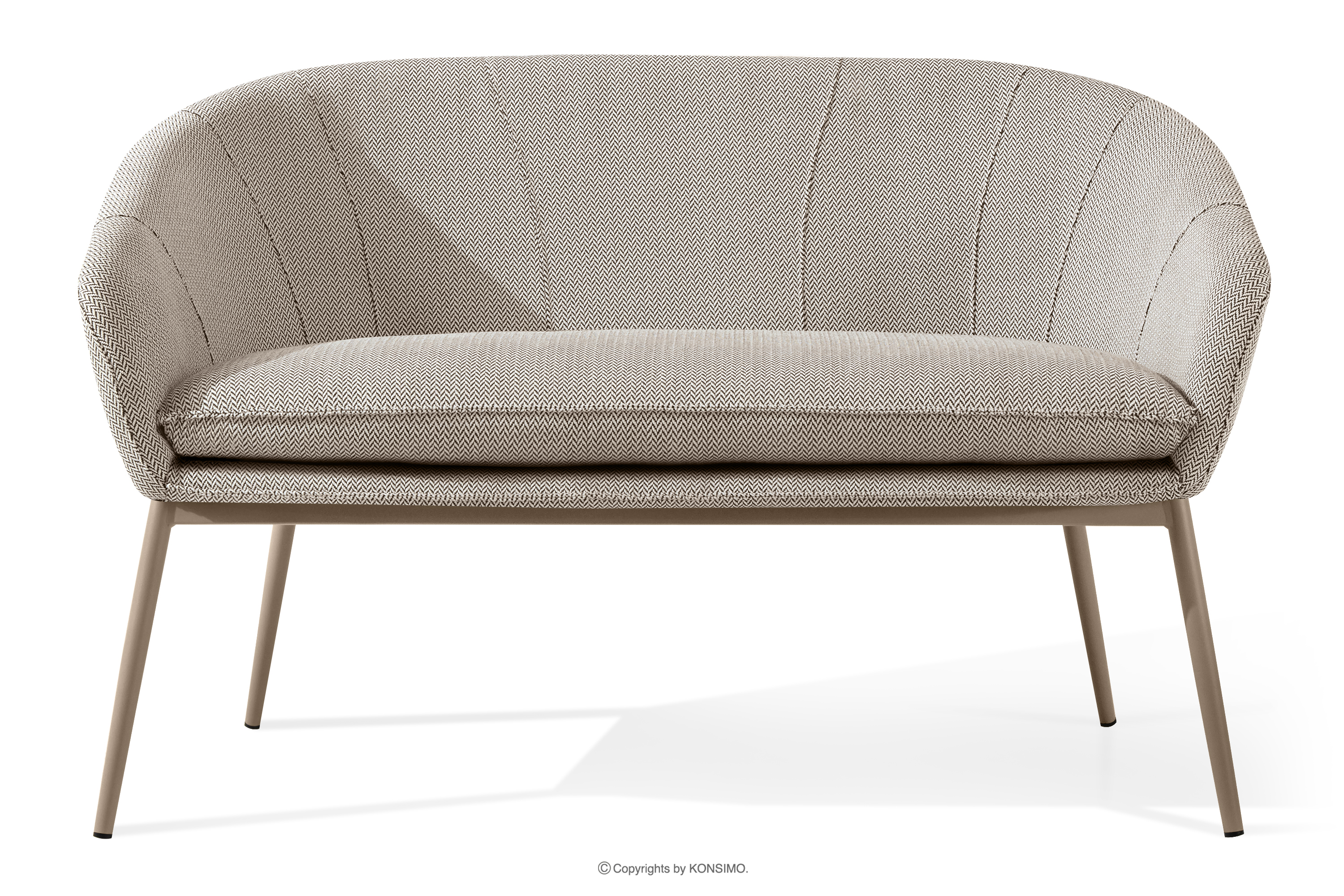 Gartensofa aus wasserabweisendem Stoff braun/weiß/beige SOLIS