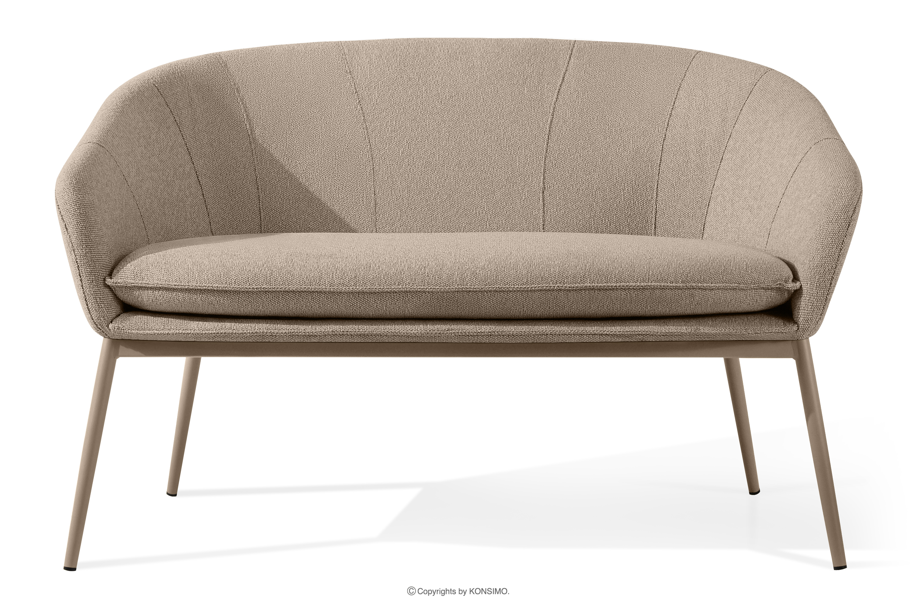 Gartensofa aus wasserabweisendem Stoff hellbraun/beige SOLIS