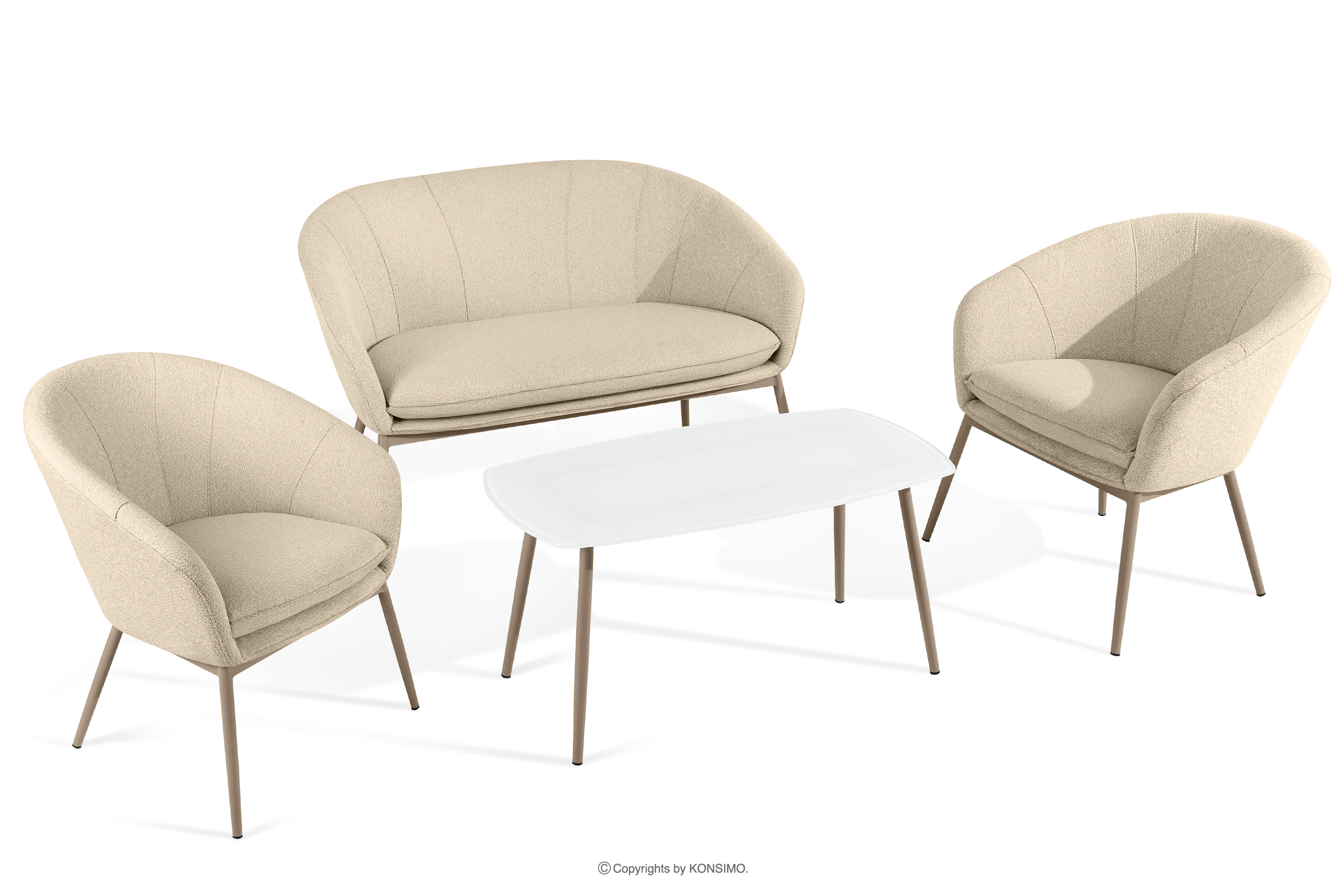 Gartenmöbel-Set aus wasserabweisendem Stoff cremefarben/beige SOLIS