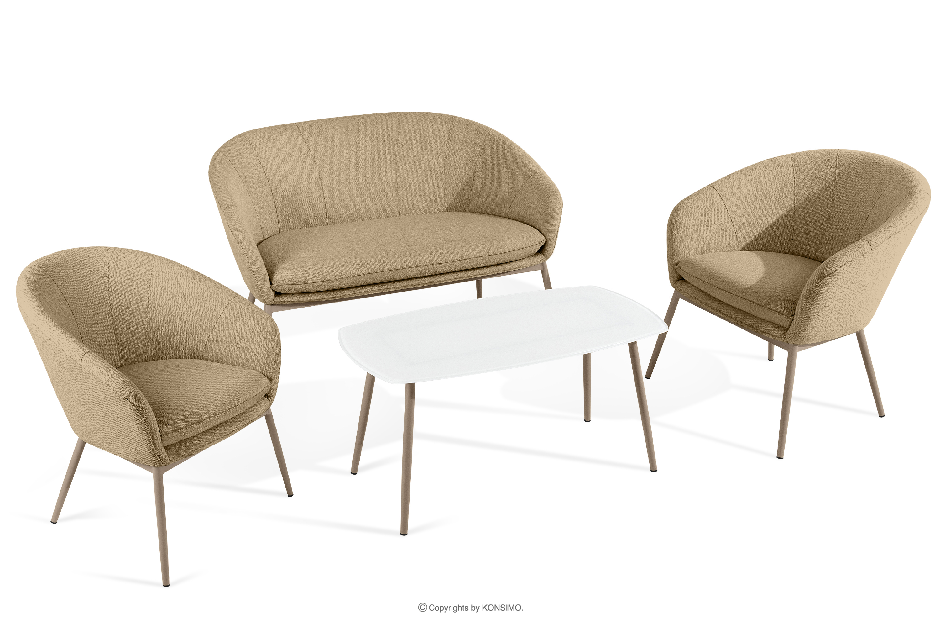 Gartenmöbel aus wasserabweisendem Stoff warmbeige/beige SOLIS