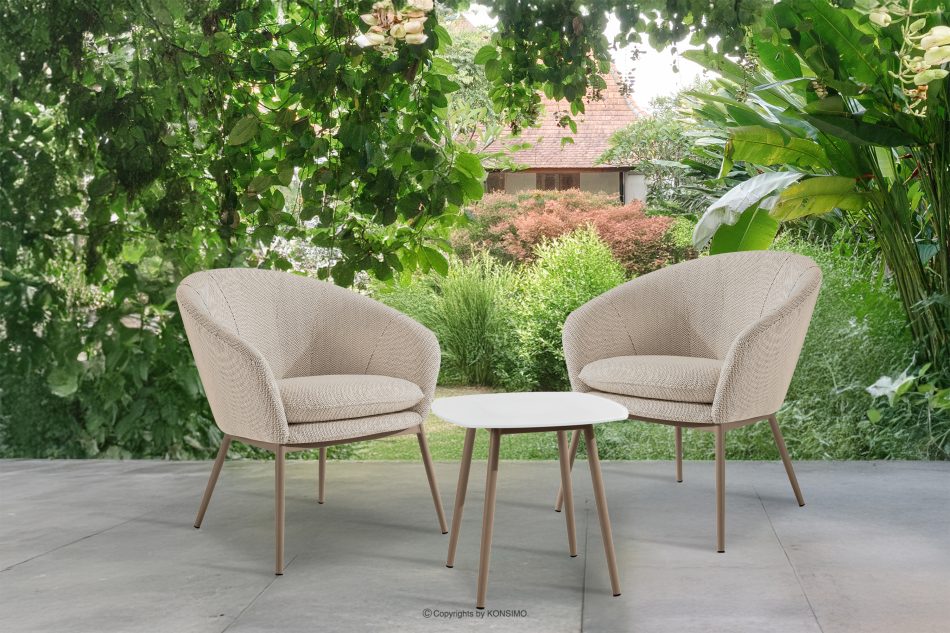SOLIS Gartenstühle mit Tisch weiß/beige weiß/beige - Foto 1