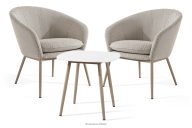 Gartenstühle mit Tisch braun/weiß/beige