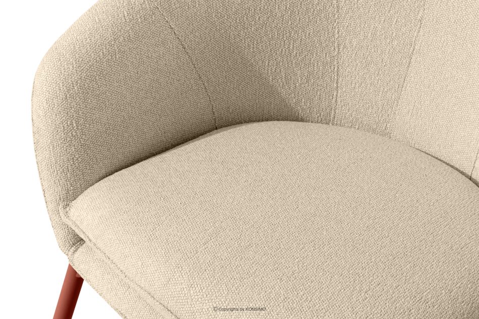 SOLIS Gartenstuhl aus wasserabweisendem Stoff in Creme/Rot cremefarben/rot - Foto 4