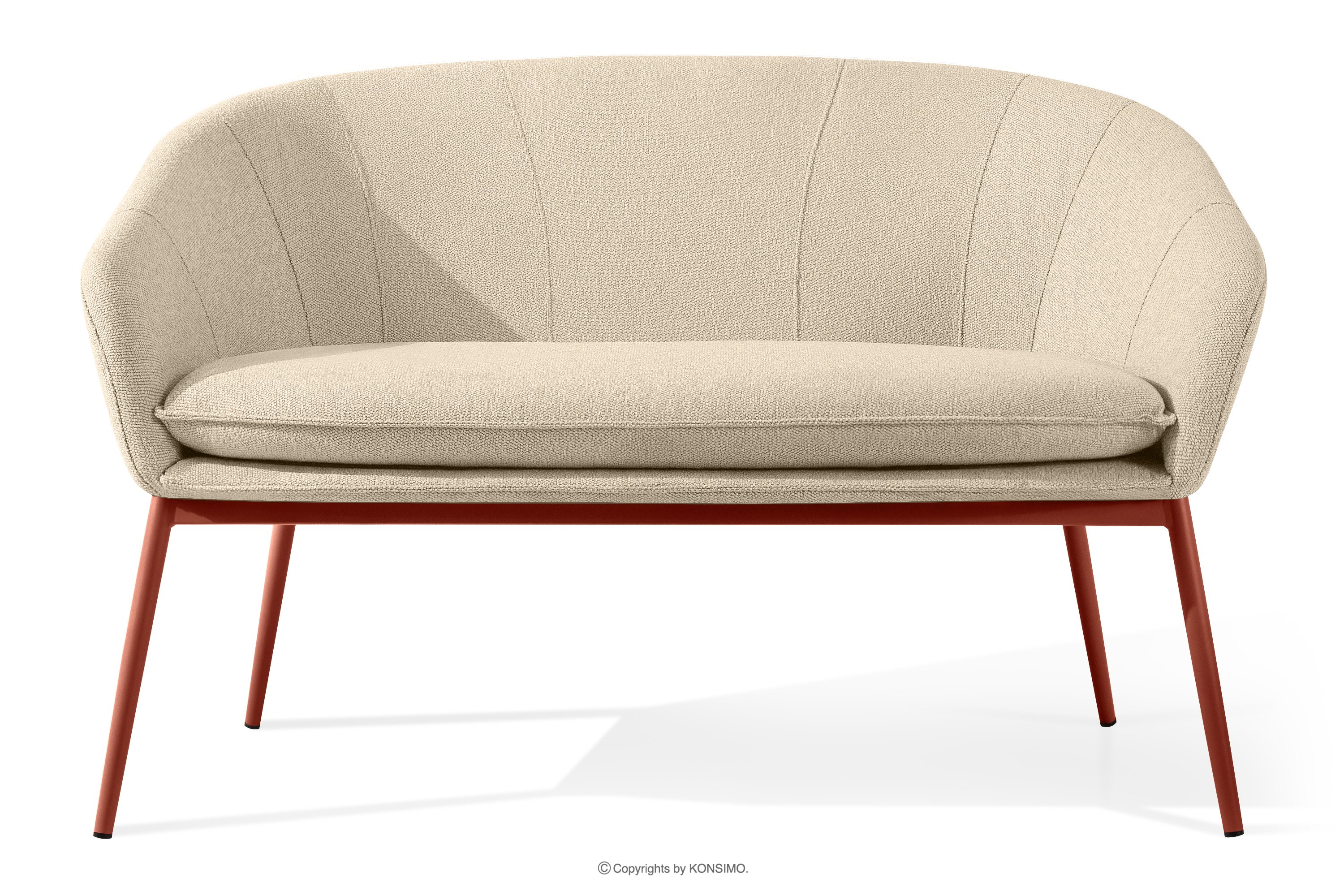 Gartensofa aus wasserabweisendem Stoff in Creme/Rot SOLIS