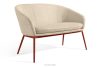 SOLIS Gartensofa aus wasserabweisendem Stoff in Creme/Rot cremefarben/rot - Foto 3