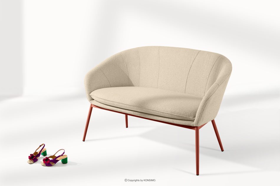 SOLIS Gartensofa aus wasserabweisendem Stoff in Creme/Rot cremefarben/rot - Foto 1