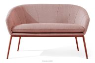 Gartensofa aus wasserabweisendem Stoff in Bordeauxrot/Weiß/Rot