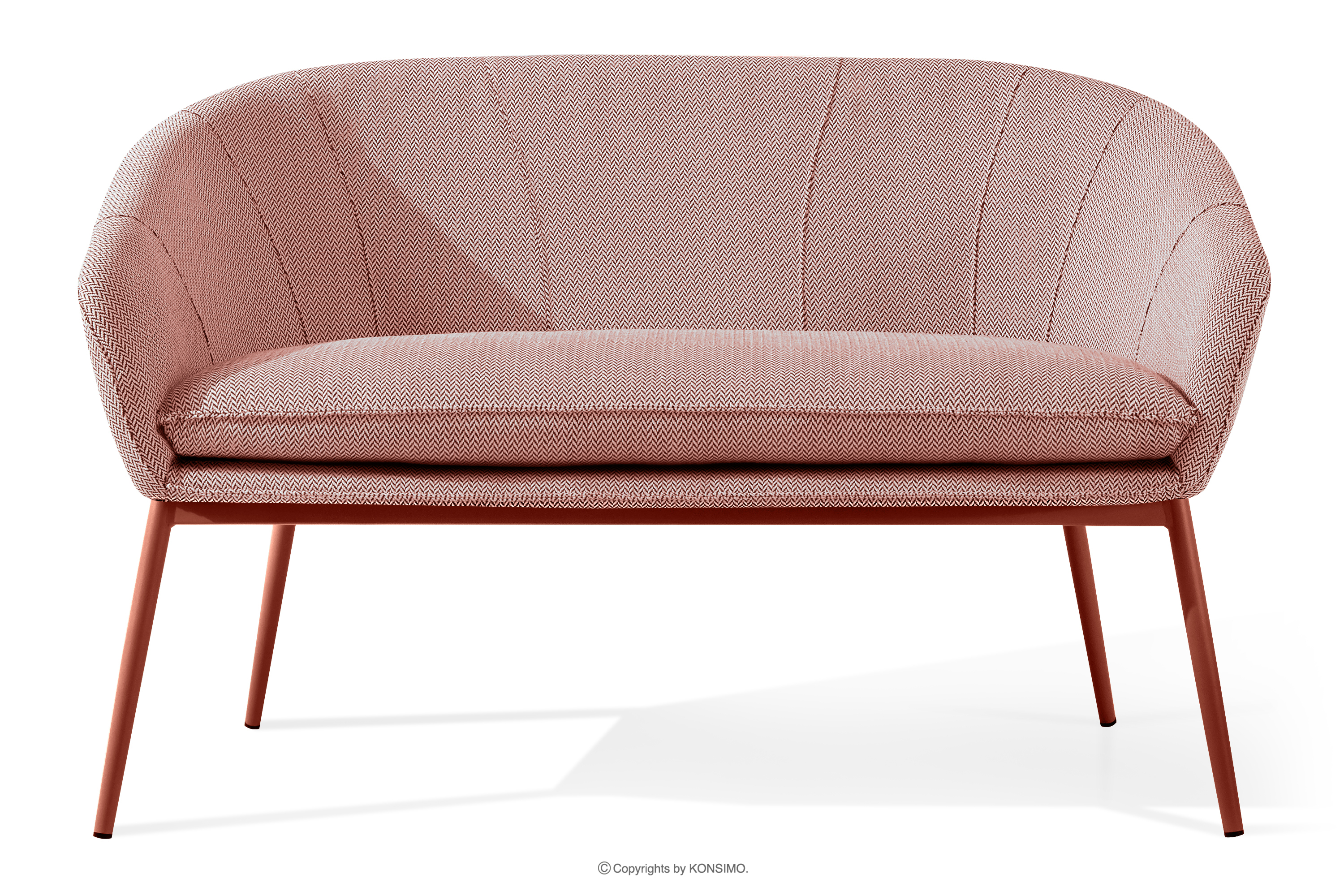 Gartensofa aus wasserabweisendem Stoff in Bordeauxrot/Weiß/Rot SOLIS