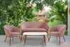 SOLIS Gartensofa aus wasserabweisendem Stoff in Bordeauxrot/Weiß/Rot burgunderrot/weiß/rot - Foto 9