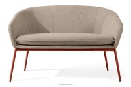 Gartensofa aus wasserabweisendem Stoff hellbraun/rot