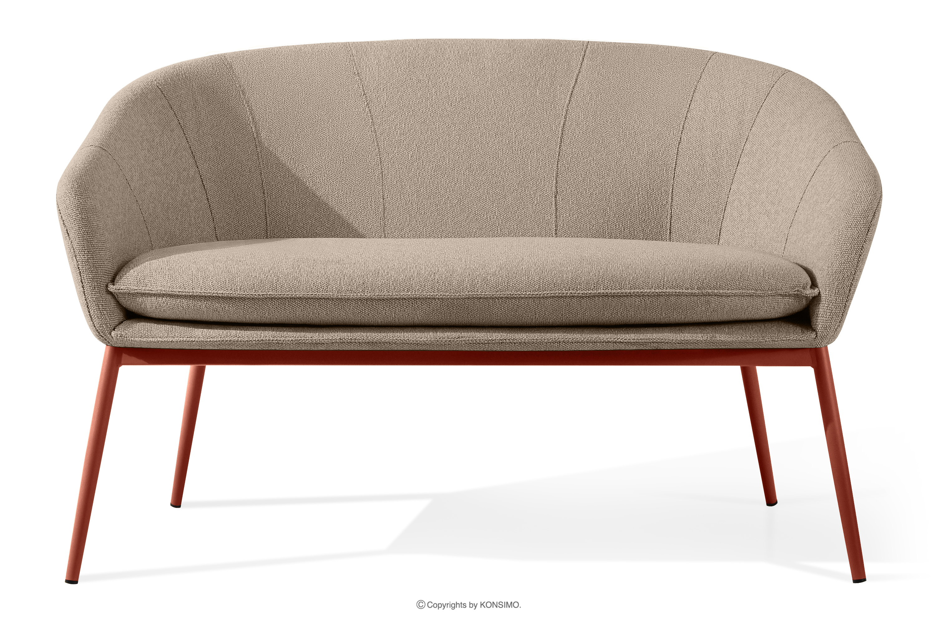 Gartensofa aus wasserabweisendem Stoff hellbraun/rot SOLIS