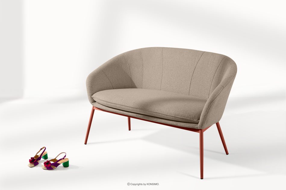 SOLIS Gartensofa aus wasserabweisendem Stoff hellbraun/rot hellbraun/rot - Foto 1
