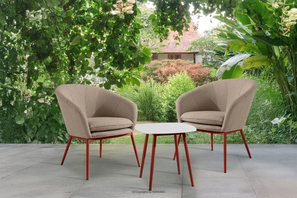 SOLIS Kleiner Gartentisch weiß/rot weiß/rot - Foto 6