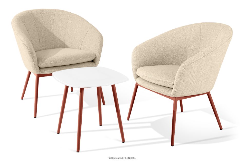 SOLIS Gartenmöbel aus wasserabweisendem Stoff cremefarben/rot cremefarben/rot - Foto 0