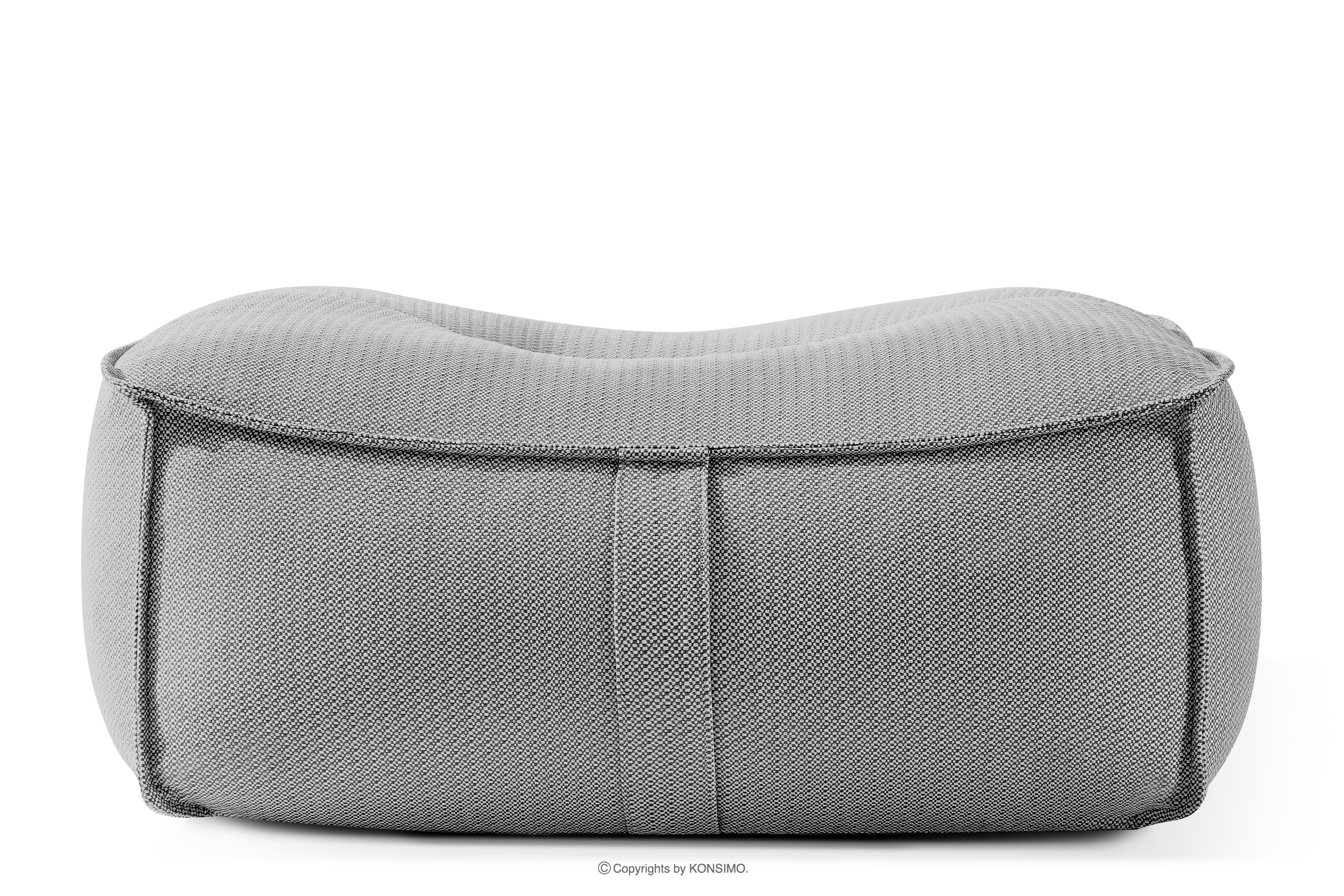 Bequemer Sitzhocker für den Garten aus gewebtem Outdoor-Stoff, schwarz/weiß