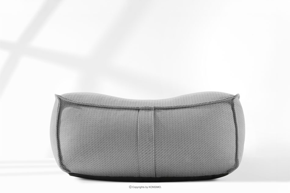 LOVIA Bequemer Sitzhocker für den Garten aus gewebtem Outdoor-Stoff, schwarz/weiß schwarz/weiß - Foto 1