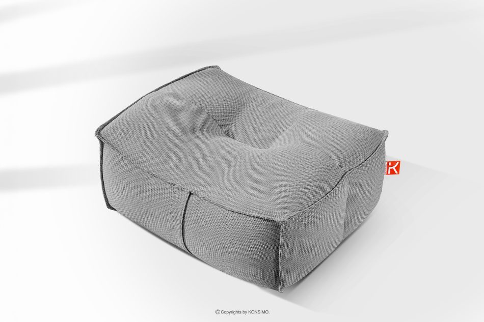 LOVIA Bequemer Sitzhocker für den Garten aus gewebtem Outdoor-Stoff, schwarz/weiß schwarz/weiß - Foto 10