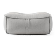 Weicher Sitzhocker für den Garten aus gewebtem Outdoor-Stoff, dunkelgrau/weiß