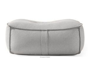 LOVIA, https://konsimo.de/kollektion/lovia/ Weicher Sitzhocker für den Garten aus gewebtem Outdoor-Stoff, dunkelgrau/weiß dunkelgrau/weiß - Foto