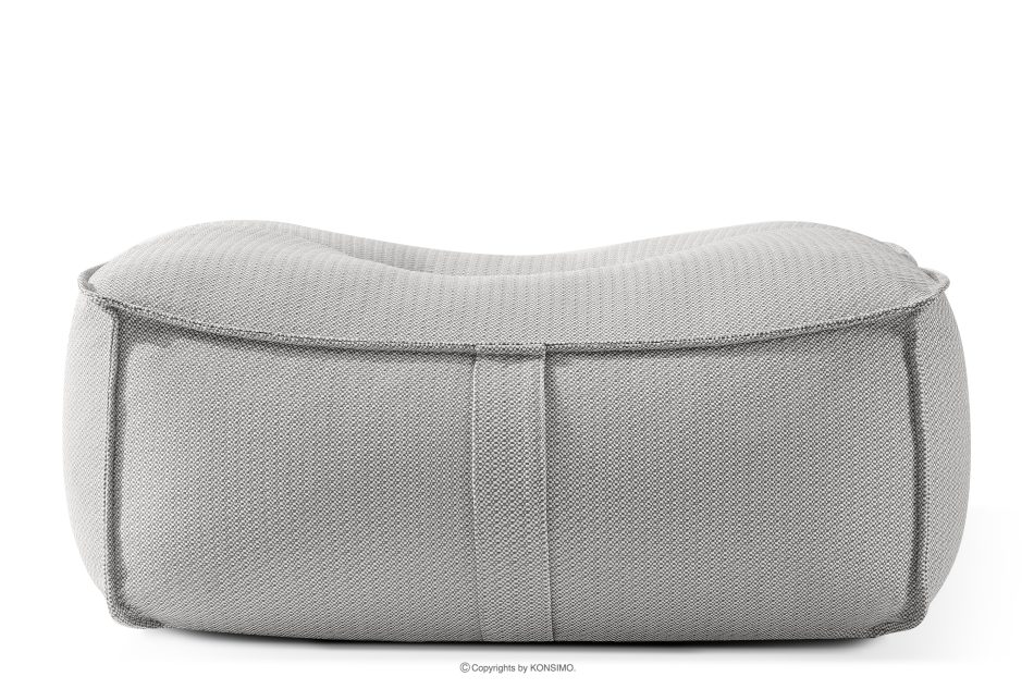 LOVIA Weicher Sitzhocker für den Garten aus gewebtem Outdoor-Stoff, dunkelgrau/weiß dunkelgrau/weiß - Foto 0