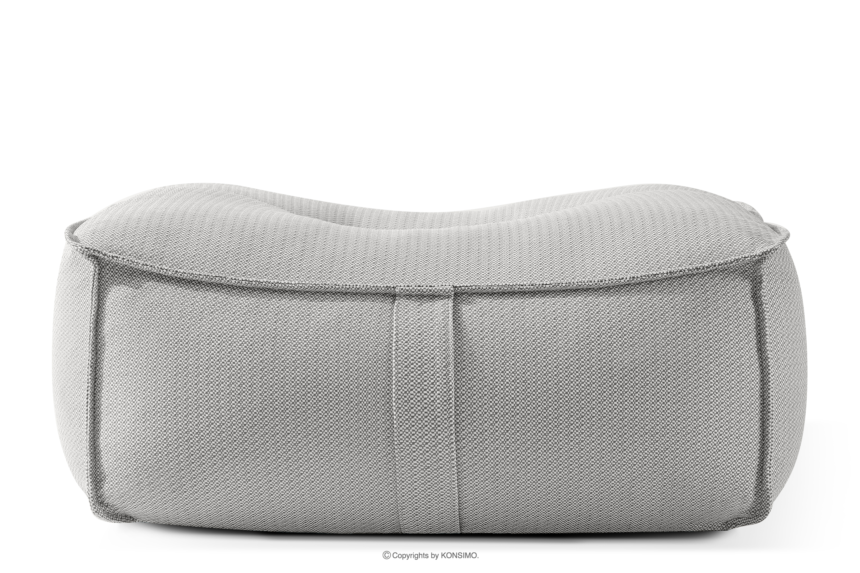 Weicher Sitzhocker für den Garten aus gewebtem Outdoor-Stoff, dunkelgrau/weiß