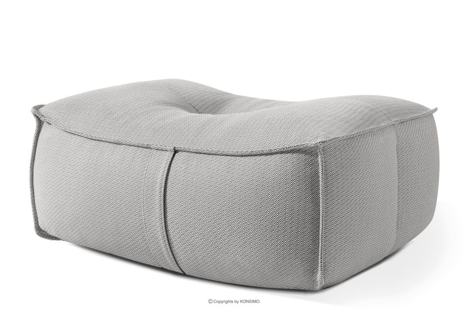 LOVIA Weicher Sitzhocker für den Garten aus gewebtem Outdoor-Stoff, dunkelgrau/weiß dunkelgrau/weiß - Foto 2