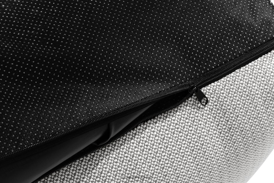 LOVIA Weicher Sitzhocker für den Garten aus gewebtem Outdoor-Stoff, dunkelgrau/weiß dunkelgrau/weiß - Foto 7