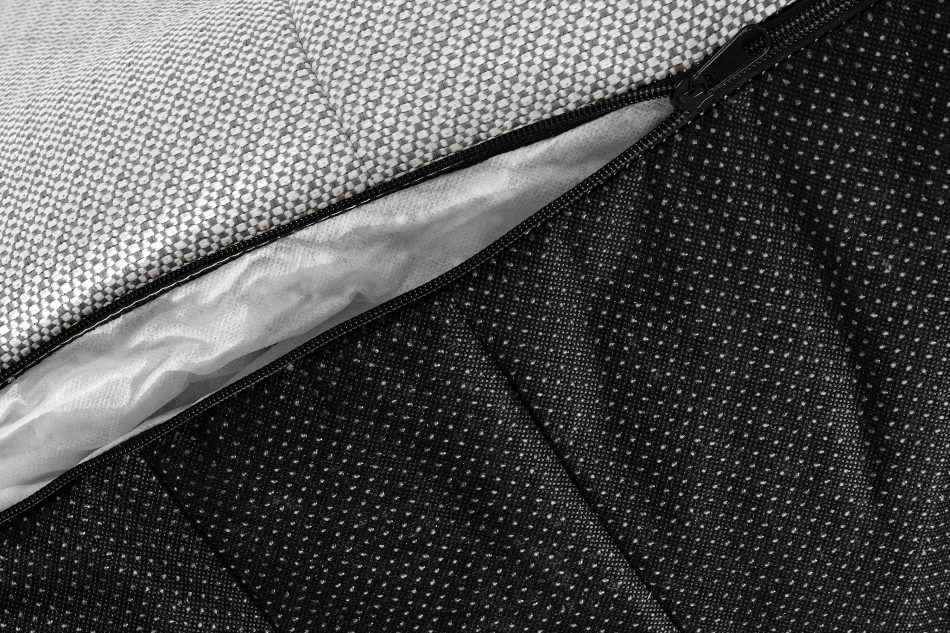 LOVIA Weicher Sitzhocker für den Garten aus gewebtem Outdoor-Stoff, dunkelgrau/weiß dunkelgrau/weiß - Foto 8