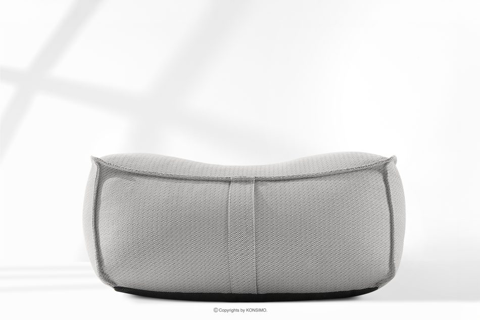 LOVIA Weicher Sitzhocker für den Garten aus gewebtem Outdoor-Stoff, dunkelgrau/weiß dunkelgrau/weiß - Foto 1