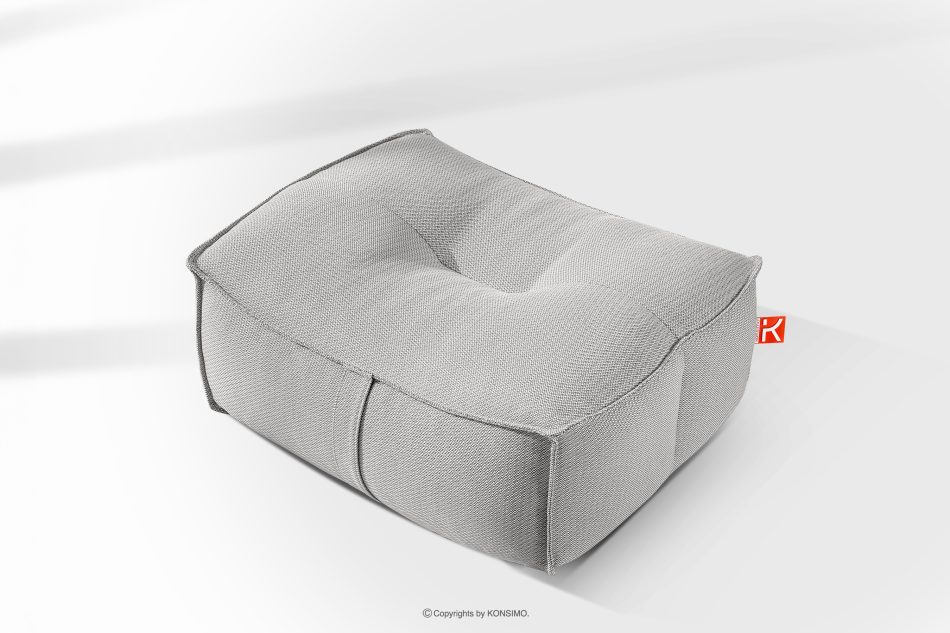 LOVIA Weicher Sitzhocker für den Garten aus gewebtem Outdoor-Stoff, dunkelgrau/weiß dunkelgrau/weiß - Foto 10